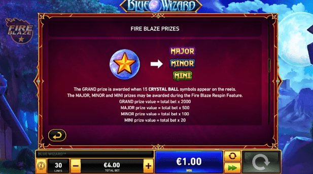 Blue Wizard Slot premios 